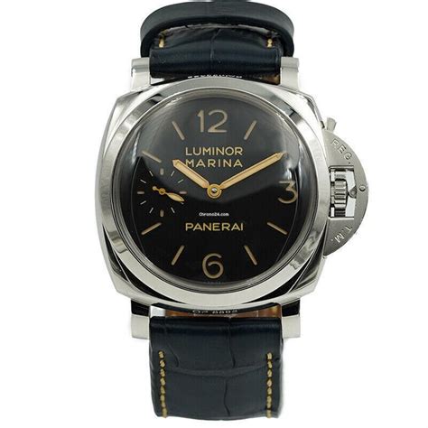 panerai pam00422 luminor marina 47mm schwarzes zifferblatt auf lederriemen